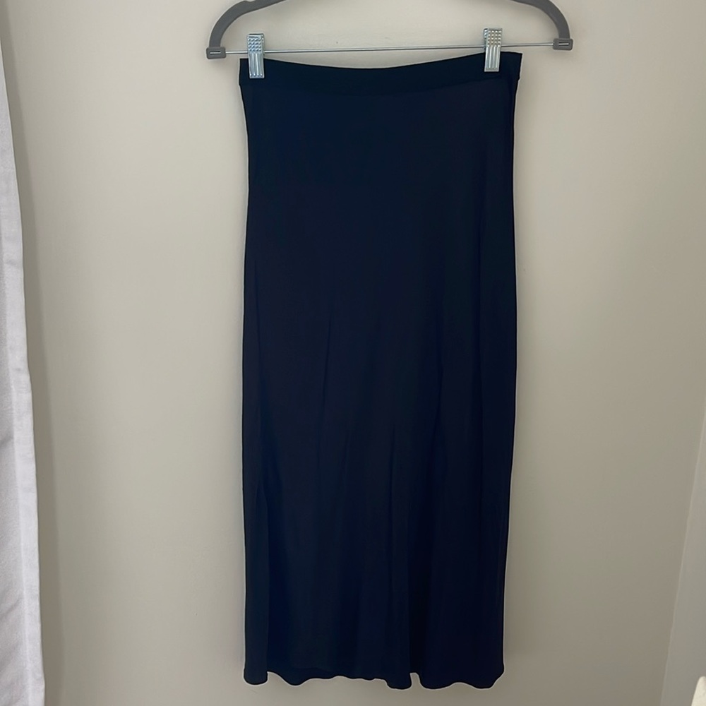 Rails Black Anya Satin Midi Skirt